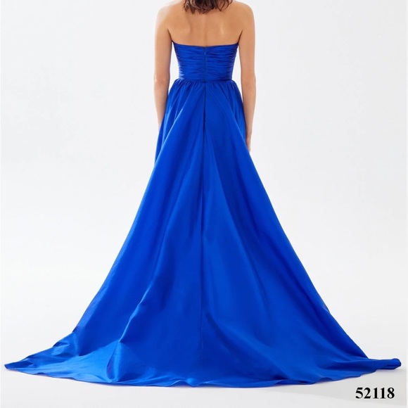 Tarik Ediz Royal Blue Strapless Maxi Dress - Picture 3 of 5